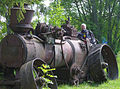 Dampfmaschine vor der Schmiede von Palmse