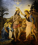 Verrocchio and Leonardo da Vinci Baptism of Christ, 177 × 151 cm.