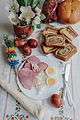 Typical Easter breakfast Velikonočni zajtrk