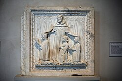 Formella con San Pietro martire e donatori, Metropolitan Museum (New York)