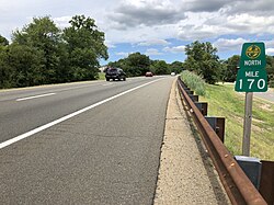 The Garden State Parkway traversing Woodcliff Lake, a verdant Bergen County borough, the North American corporate headquarters of BMW,[1] and a bedroom suburb of New York City