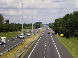De A30 in noordelijke richting ter hoogte van Barneveld (afrit 5)