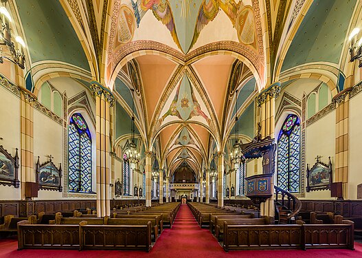 Interior from apse, Assumption Church, Windsor