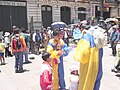 Foto na cidade de La Paz durante a semana de carnaval.