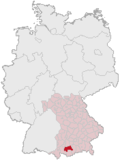 Localização de Weilheim-Schongau na Alemanha