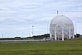 Storage tank for liquid hydrogen fuel located just to the Northeast of Kennedy Space Center's SLS launch pad 39B.