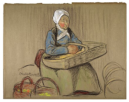 Marchande au panier d'osier (40x60 cm) collection Musée de Bretagne