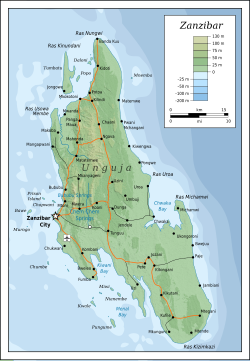 Map of Zanzibar's main island