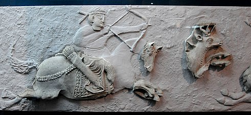 Relief of a hunter, Varakhsha, Sogdia, 5th-7th century AD