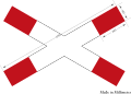 Zeichen 201-52 Andreaskreuz (liegend) ohne Blitzpfeil