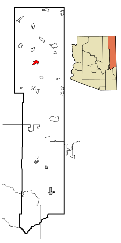 Location in Apache County and Arizona