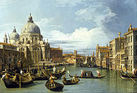 The Entrance to the Grand Canal, Venice label QS:Len,"The Entrance to the Grand Canal, Venice" label QS:Lpl,"Wejście do Canal Grande w Wenecji" 1730. oil on canvas medium QS:P186,Q296955;P186,Q12321255,P518,Q861259 . 49.5 × 72.5 cm (19.4 × 28.5 in). Museum of Fine Arts, Houston.