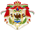 Escudo de armas del Primer Imperio mexicano (1821-1823).