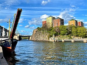 Danvikskanalen och Danviksklippan i maj 2022.