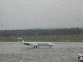 Fokker 100 Aircraft at german Cologne-Bonn-Airport. Airline: Germania (a German air carrier)