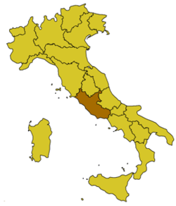 Lazio régió elhelyezkedése