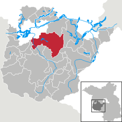 Elhelyezkedése Potsdam-Mittelmark járás térképén