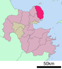 Kunisakis läge i Ōita prefektur