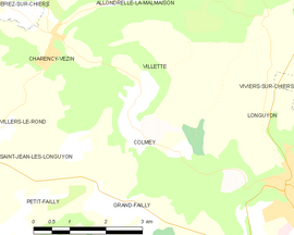 Mapa obce Colmey