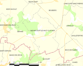 Poziția localității Hadancourt-le-Haut-Clocher