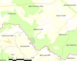 Mapa obce Bézancourt