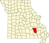レイノルズ郡の位置を示したミズーリ州の地図