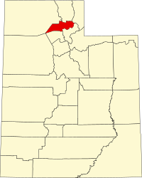 Округ Вебер на мапі штату Юта highlighting