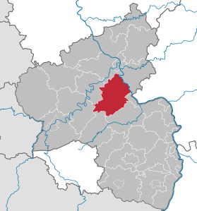 Lage des Rhein-Hunsrück-Kreis in Rheinland-Pfalz (anklickbare Karte)