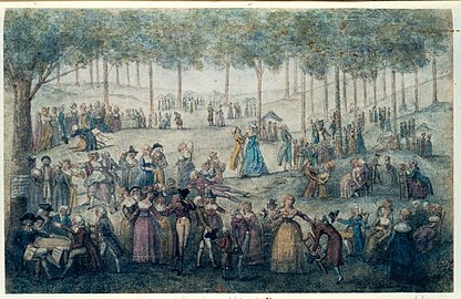 La Fête des Loges au XVIIIe siècle, dessin, Paris, Bibliothèque nationale de France.