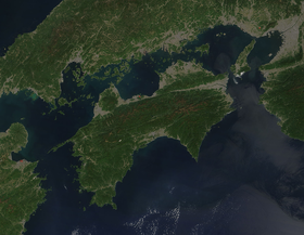 Image satellite de Shikoku.