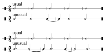 Unusual versus usual time signatures.png