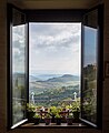 Image 90Window in a cafe in San Gimignano, Italy