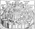 El Templo de Salomón en Jerusalén. Xilografía de Hatmann Schedel, 1493.