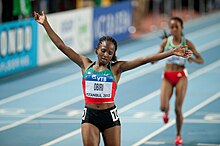 1=Hellen Obiri, Silbermedaillengewinnerin über 5000 Meter, kam auf den vierten Platz