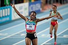 Hellen Obiri sisäratojen MM-kilpailuissa Istanbulissa 2012.