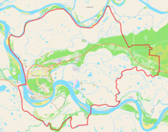 Mapa konturowa Chanty-Mansyjska, po lewej znajduje się punkt z opisem „Chanty-Mansyjsk”