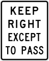 R4-16 Keep right except to pass