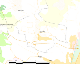 Mapa obce Duran