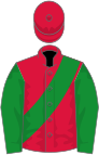 Crimson, green sleeves and sash