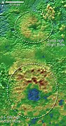Topography map of Wright Mons and Piccard Mons, Pluto