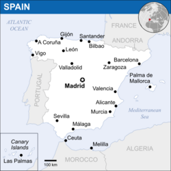 स्पेन के लोकेशन