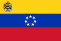 Válečná vlajka Spojených států venezuelských (1905–1930) Poměr stran: 2:3