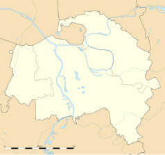 Mapa konturowa Doliny Marny, po lewej znajduje się punkt z opisem „Chevilly-Larue”