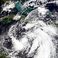 La depressió tropical Wilma el 16 d'octubre de 2005.