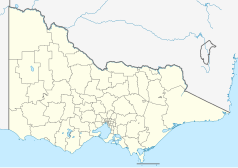 Mapa konturowa Wiktorii, na dole nieco na lewo znajduje się punkt z opisem „Geelong”