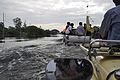 Carretera inundada en Ayutthaya.