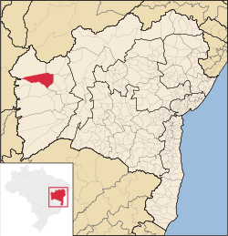 Localização de Riachão das Neves na Bahia