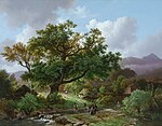 Landschap in het Schwarzwald met Kreeftvisser, Barend Cornelis Koekkoek