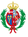 Coat of Arms of Carmen, Duchess of Cádiz (1972-1982) Wife of Alfonso, Duke of Cádiz and French Royal Pretender [Spanish Heraldry]