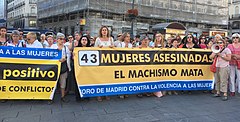 Concentración del Foro de Madrid contra la violencia hacia las mujeres en 2017